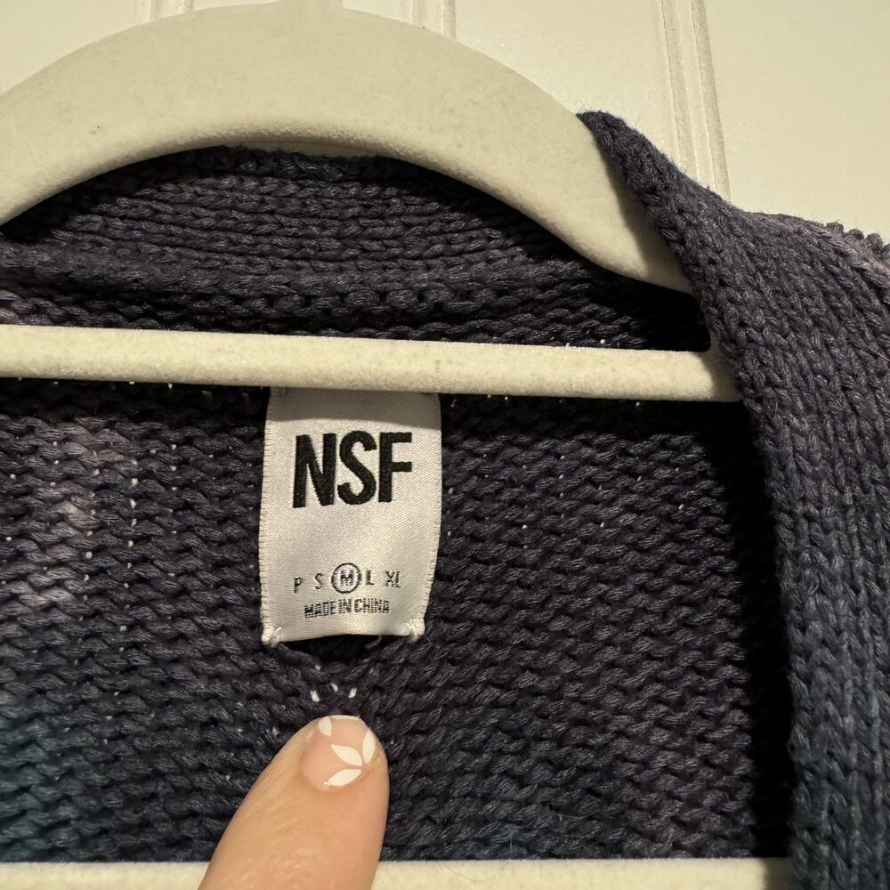 NSF Rogers Cardigan Jewel Tone Tie Dye Size Medium - Picture 5 of 7
